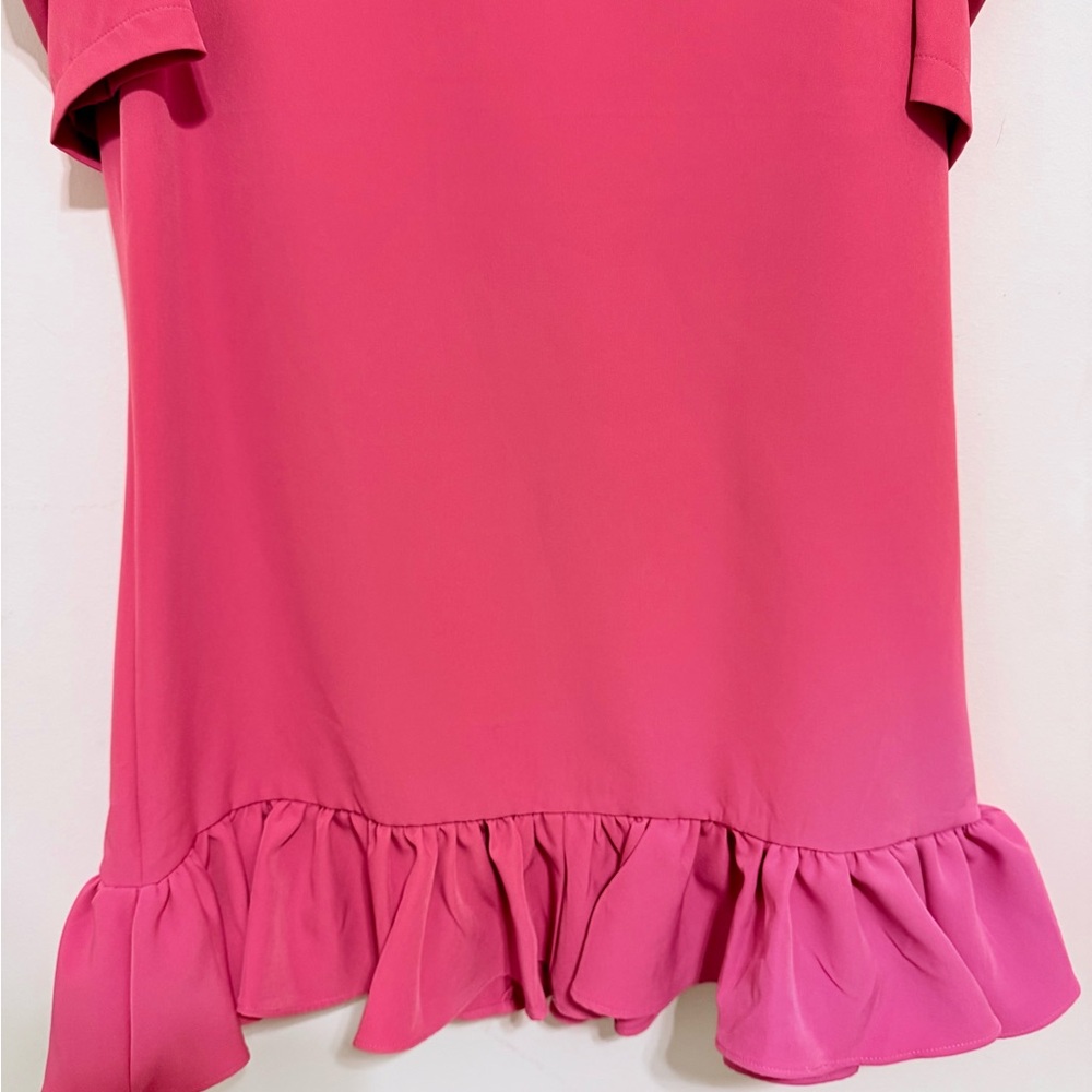 Lida Kate Pink Puff Sleeve Ruffle Hem Mini Dress | Size L | NWT - Picture 4 of 9